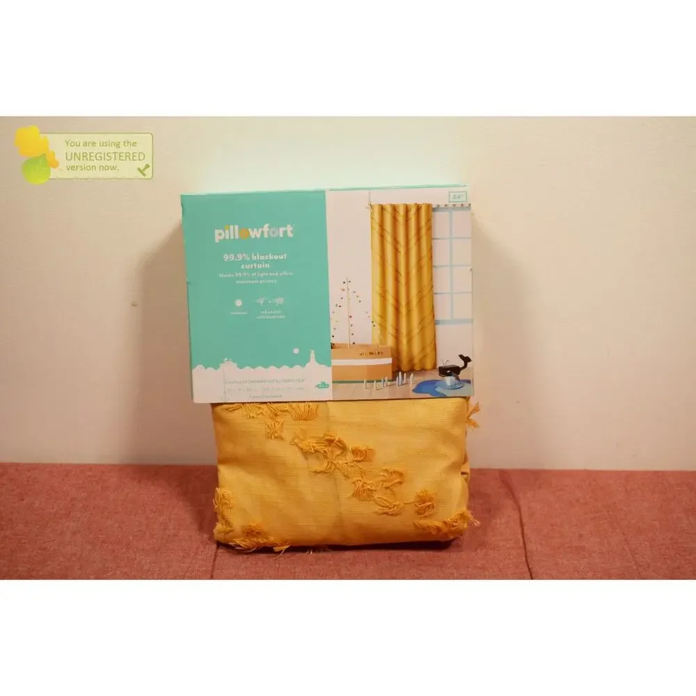 Pillowfort 42x 84 Chevron Clip Dotted Sheer Blackout Curtain Panel Yellow#